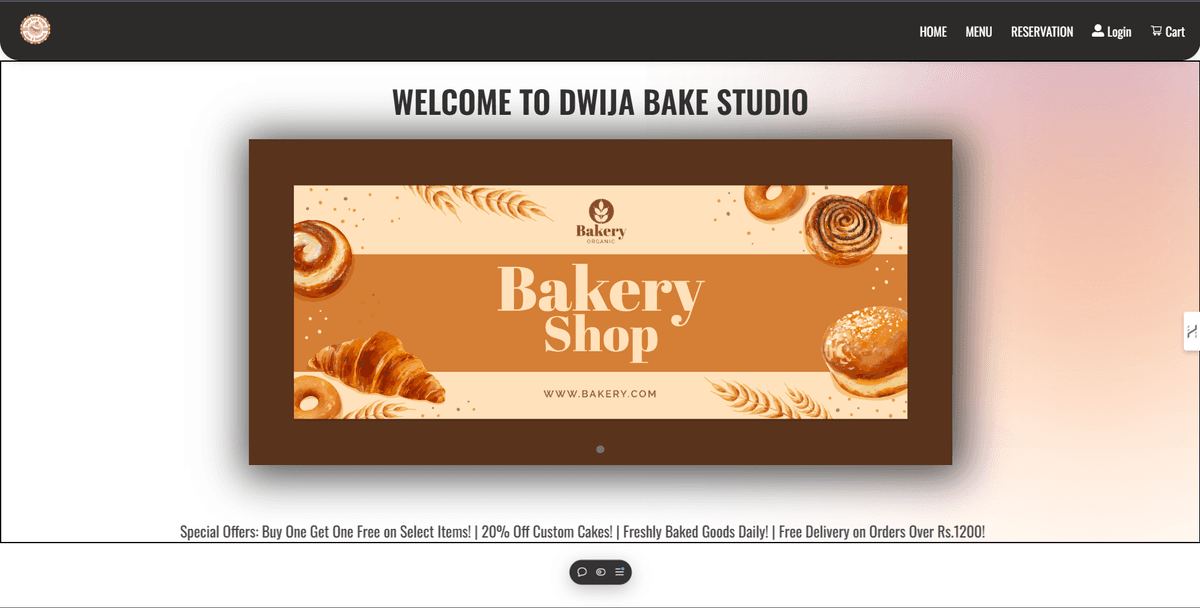 Cakes N Shapes (Bakery Website)